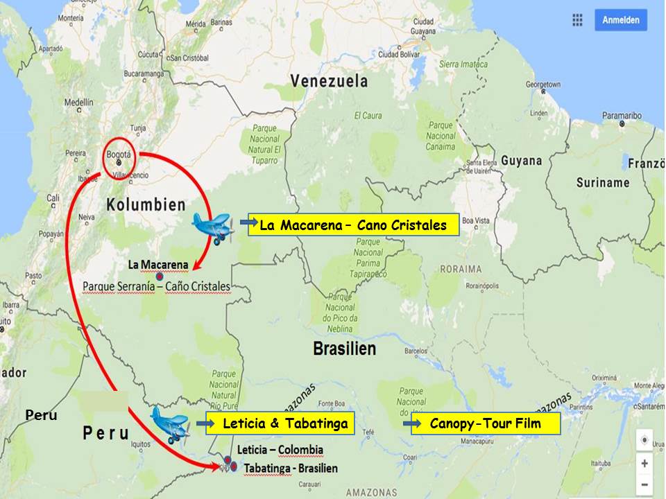 Cano Cristales River Map